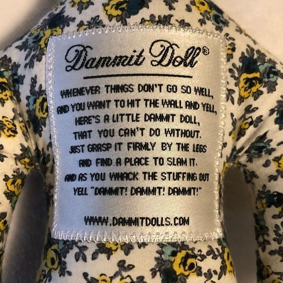 DAMMIT DOLL White w/ Floral Fabric - Picture 3 of 4